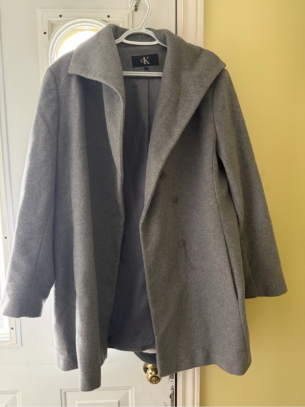 Calvin Klein Gray Wool-Blend Pea Coat